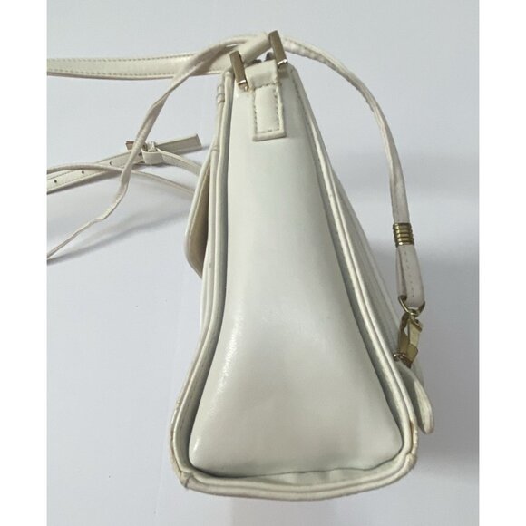 Liz Claiborne White Zipper Closure Handbag 2 Shoulder Strap Built In Wallet READ - Picture 12 of 16